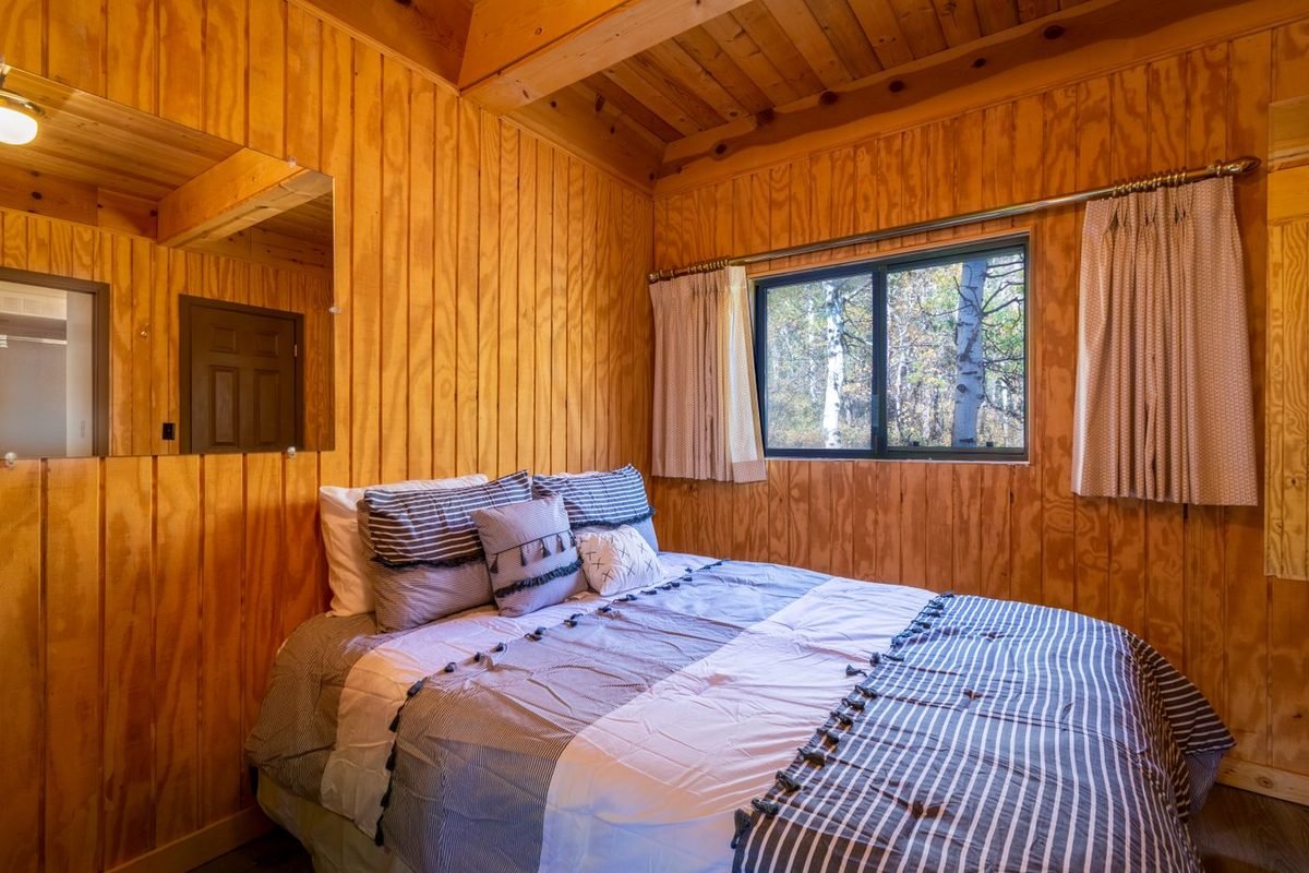 Bedroom inside a beach cottage